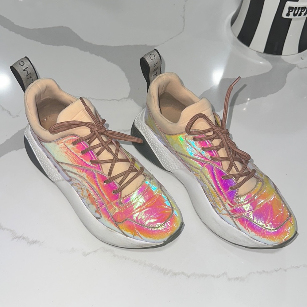 Stella McCartney Iridescent Pink and White Sneakers